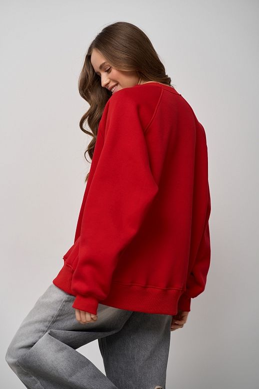  Red sweatshirt with print - №2