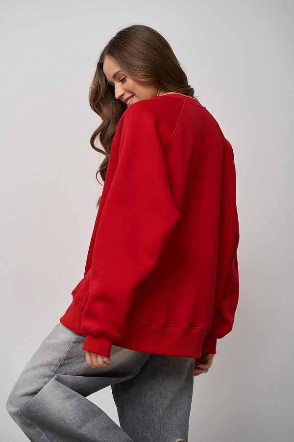  Red sweatshirt with print SV01/2 #RU#  SV01/2 № 2