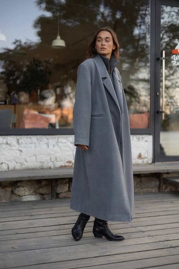 Belt-stripe maxi overcoat  #RU#   № 4