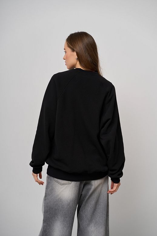 Black sweatshirt with print - №2