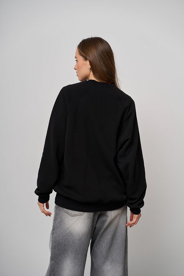 Black sweatshirt with print SV01/3 #RU#  SV01/3 № 2