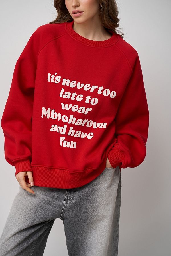  Red sweatshirt with print SV01/2 #RU#  SV01/2 № 4