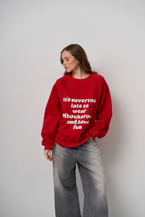  Red sweatshirt with print SV01/2 #RU#  SV01/2 № 3